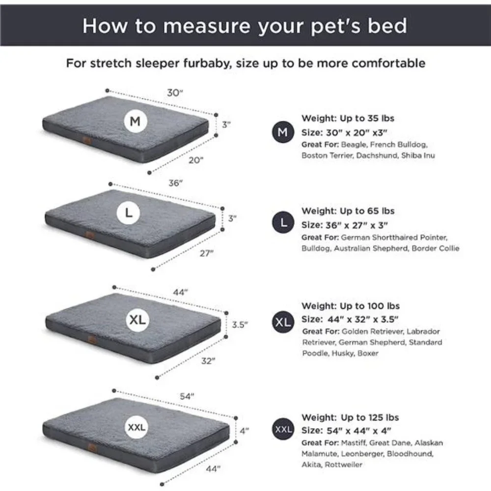 Large Dog Orthopedic Dog Beds with Removable Washable Cover for Dogs Up to 65lbs